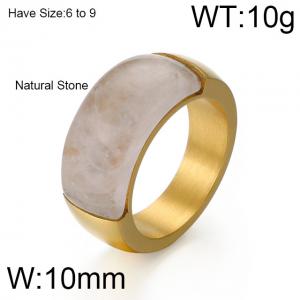 Stainless Steel Stone&Crystal Ring - KR51535-K