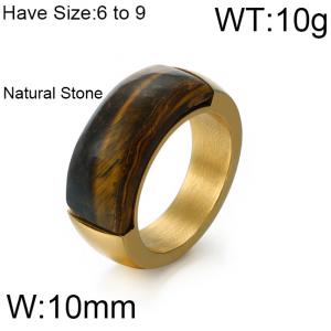 Stainless Steel Stone&Crystal Ring - KR51539-K