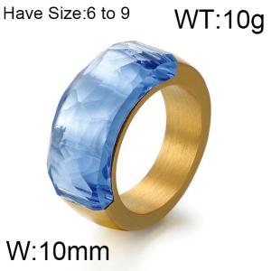 Stainless Steel Stone&Crystal Ring - KR51545-K