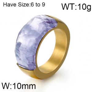 Stainless Steel Stone&Crystal Ring - KR51550-K
