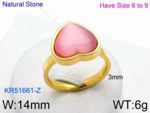 Stainless Steel Stone&Crystal Ring - KR51661-Z