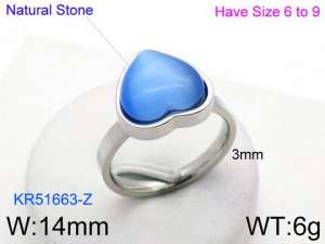 Stainless Steel Stone&Crystal Ring - KR51663-Z