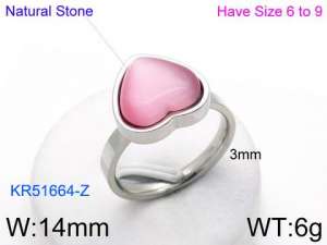 Stainless Steel Stone&Crystal Ring - KR51664-Z