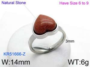 Stainless Steel Stone&Crystal Ring - KR51666-Z