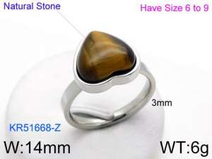 Stainless Steel Stone&Crystal Ring - KR51668-Z