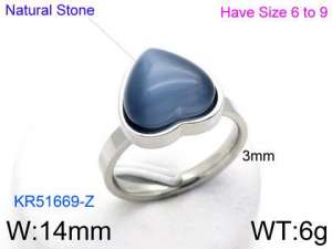 Stainless Steel Stone&Crystal Ring - KR51669-Z