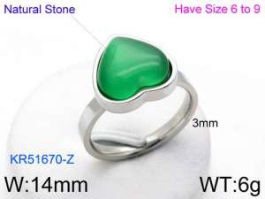 Stainless Steel Stone&Crystal Ring - KR51670-Z