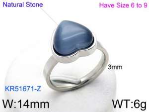 Stainless Steel Stone&Crystal Ring - KR51671-Z