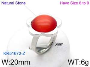 Stainless Steel Stone&Crystal Ring - KR51672-Z