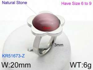 Stainless Steel Stone&Crystal Ring - KR51673-Z