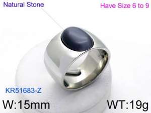 Stainless Steel Stone&Crystal Ring - KR51683-Z