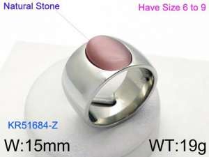 Stainless Steel Stone&Crystal Ring - KR51684-Z