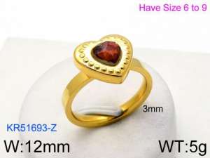 Stainless Steel Stone&Crystal Ring - KR51693-Z