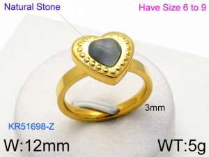 Stainless Steel Stone&Crystal Ring - KR51698-Z