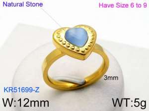 Stainless Steel Stone&Crystal Ring - KR51699-Z