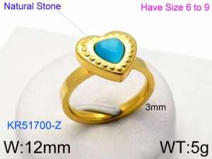 Stainless Steel Stone&Crystal Ring - KR51700-Z