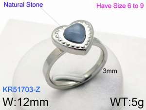 Stainless Steel Stone&Crystal Ring - KR51703-Z