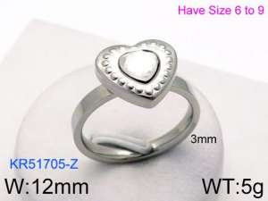 Stainless Steel Stone&Crystal Ring - KR51705-Z