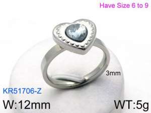 Stainless Steel Stone&Crystal Ring - KR51706-Z