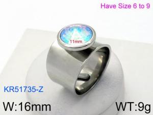 Stainless Steel Stone&Crystal Ring - KR51735-Z