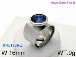 Stainless Steel Stone&Crystal Ring - KR51739-Z