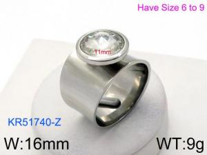 Stainless Steel Stone&Crystal Ring - KR51740-Z