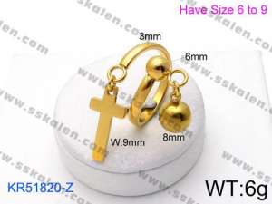 Stainless Steel Gold-plating Ring - KR51820-Z