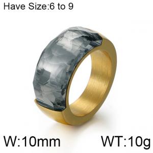 Stainless Steel Stone&Crystal Ring - KR52394-K