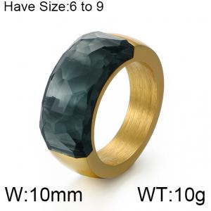 Stainless Steel Stone&Crystal Ring - KR52396-K