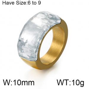 Stainless Steel Stone&Crystal Ring - KR52401-K