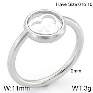 Stainless Steel Stone&Crystal Ring - KR53290-K