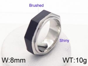 Stainless Steel Black-plating Ring - KR53503-GC