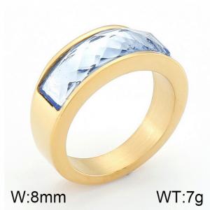 Stainless Steel Stone&Crystal Ring - KR53597-K
