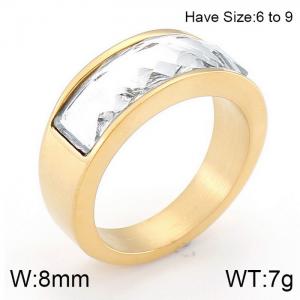 Stainless Steel Stone&Crystal Ring - KR53603-K