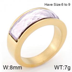 Stainless Steel Stone&Crystal Ring - KR53604-K
