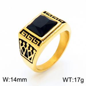 Stainless Steel Stone&Crystal Ring - KR53754-LU