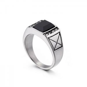 Stainless Steel Stone&Crystal Ring - KR53757-LU