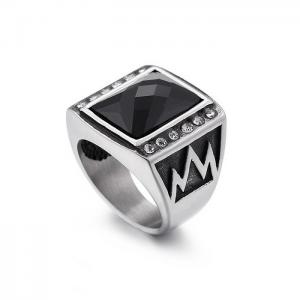 Stainless Steel Stone&Crystal Ring - KR53759-LU