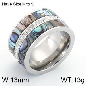 Stainless Steel Stone&Crystal Ring - KR54113-K