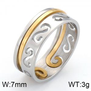 Stainless Steel Gold-plating Ring - KR54114-K