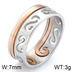 Stainless Steel Rose Gold-plating Ring - KR54115-K