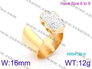 Stainless Steel Stone&Crystal Ring - KR54125-K