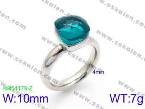 Stainless Steel Stone&Crystal Ring - KR54179-Z