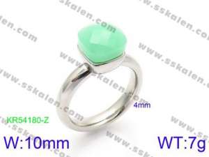 Stainless Steel Stone&Crystal Ring - KR54180-Z