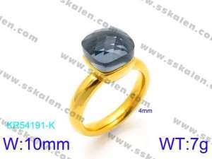 Stainless Steel Stone&Crystal Ring - KR54191-K