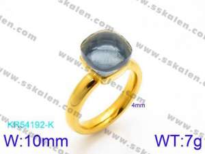 Stainless Steel Stone&Crystal Ring - KR54192-K