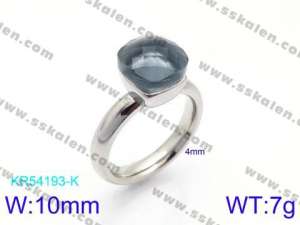 Stainless Steel Stone&Crystal Ring - KR54193-K