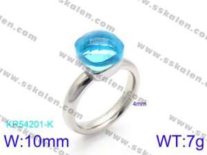 Stainless Steel Stone&Crystal Ring - KR54201-K