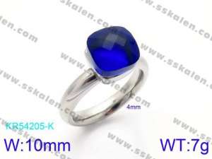 Stainless Steel Stone&Crystal Ring - KR54205-K