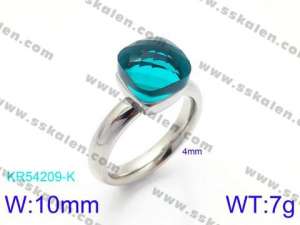 Stainless Steel Stone&Crystal Ring - KR54209-K